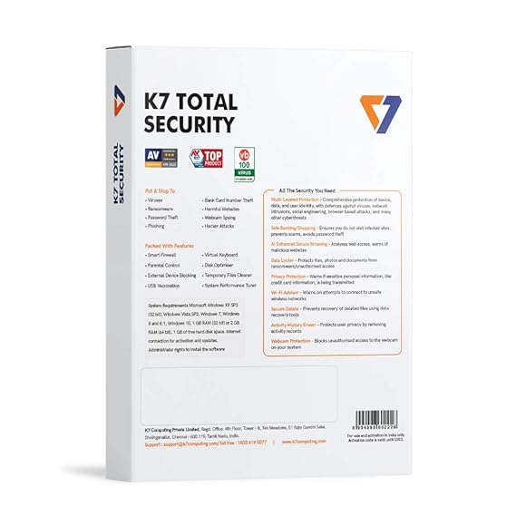 K7 Total Security 1U/1Y Software