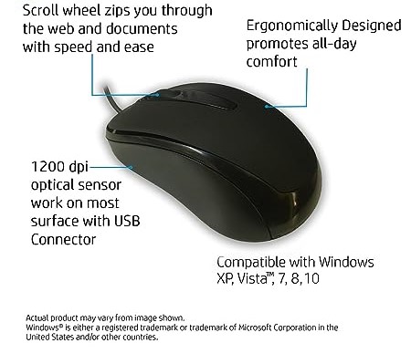 HP optical wired mouse